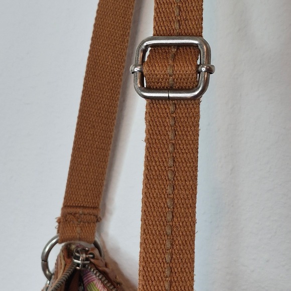 The Sak Kendra Cross Body Pebbled Leather Bag Purse Red Tan Classic Clean Small - Picture 8 of 14